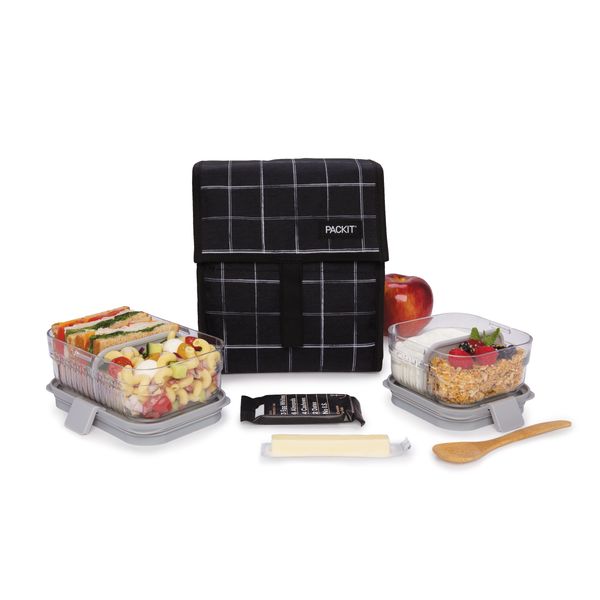 PackIt Freezable Lunch bag - Black Grid