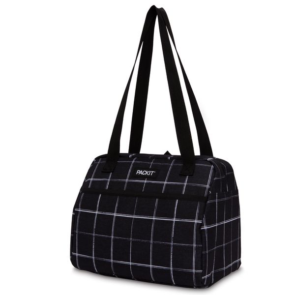 PackIt Freezable Hampton Bag - Black Grid